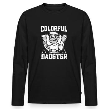 House Painter Dad Unique Gifts - Men's Premium Organic Long Sleeve Shirt - black - Front - Nico (187cm)