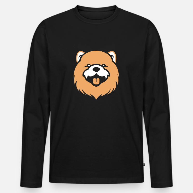 Chow Chow Hund - Männer Premium Bio Langarmshirt - Schwarz