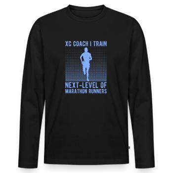 Funny XC Running Gift XC Runner Edition - Men's Premium Organic Long Sleeve Shirt - black - Front - Nico (187cm)