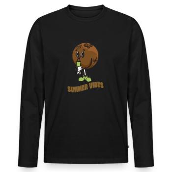 Coconut Lover Juice Beach Tropical Summer - Men's Premium Organic Long Sleeve Shirt - black - Front - Nico (187cm)