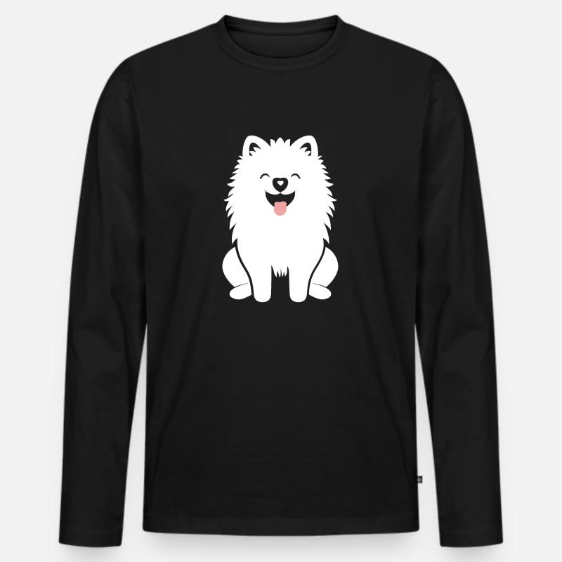 Samojede - Männer Premium Bio Langarmshirt - Schwarz
