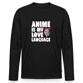 Anime My Love Language Japanese Anime Manga Otaku - Men's Premium Organic Long Sleeve Shirt - black - Front - Nico (187cm)