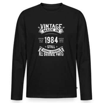 40th Birthday Vintage 1984 Classic Birthday 40 Yea - Men's Premium Organic Long Sleeve Shirt - black - Front - Nico (187cm)