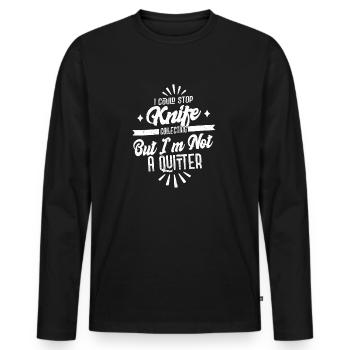 I Could Stop Knife Collecting Hobby Knife Collecto - Männer Premium Bio Langarmshirt - Schwarz - Vorne - Nico (187cm)