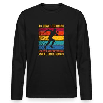 Funny XC Running Gift XC Runner Edition - Men's Premium Organic Long Sleeve Shirt - black - Front - Nico (187cm)