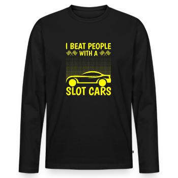Sotrace j’ai battu les gens avec des cadeaux de course de voitures de circuit - T-shirt manches longues Premium bio Homme - noir - Devant - Nico (187cm)