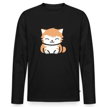 Baby-Katze - Männer Premium Bio Langarmshirt - Schwarz - Vorne - Nico (187cm)