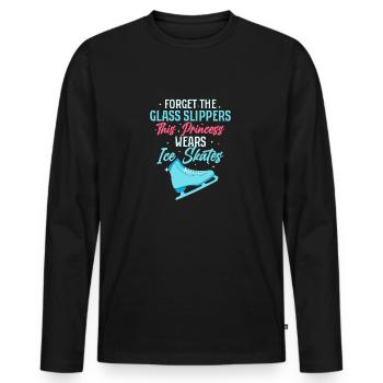 Modern Princess : Des patins à glace, pas des pantoufles - T-shirt manches longues Premium bio Homme - noir - Devant - Nico (187cm)
