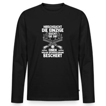 Hunting Hunting Deer Hunting Wild Boar Hunting Hunter - Men's Premium Organic Long Sleeve Shirt - black - Front - Nico (187cm)