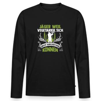 Hunting Hunting Deer Hunting Wild Boar Hunting Hunter - Men's Premium Organic Long Sleeve Shirt - black - Front - Nico (187cm)