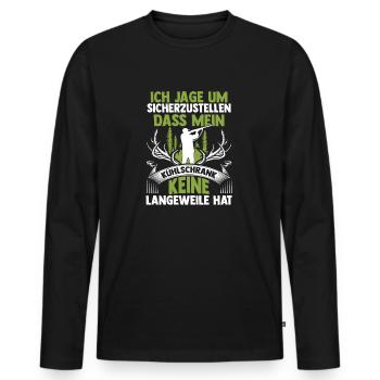Chasse, Chasse, Cerf, Chasse, Sanglier, Chasseur, Chasseur - T-shirt manches longues Premium bio Homme - noir - Devant - Nico (187cm)