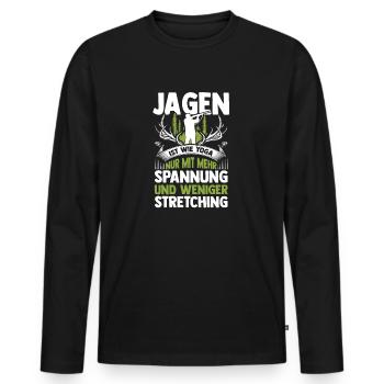 Hunting Hunting Deer Hunting Wild Boar Hunting Hunter - Men's Premium Organic Long Sleeve Shirt - black - Front - Nico (187cm)