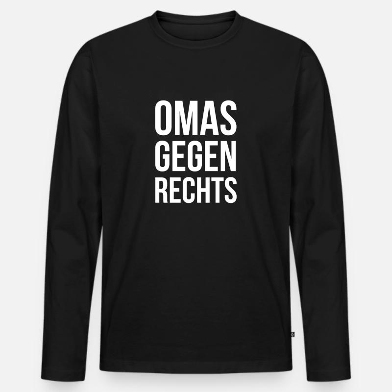 OMAS GEGEN RECHTS - Männer Premium Bio Langarmshirt - Schwarz