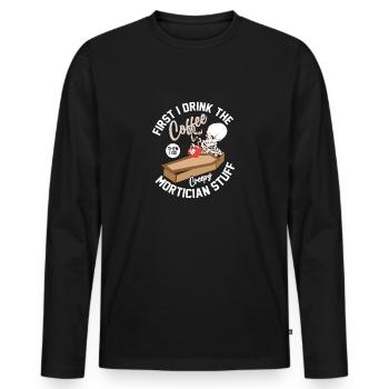 I Do Creepy Mortician Stuff Coffin Mortuary - Men's Premium Organic Long Sleeve Shirt - black - Front - Nico (187cm)