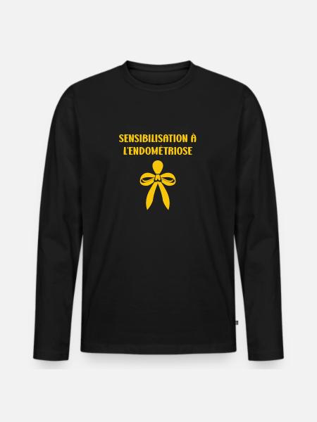 sensibilisation endométriose - T-shirt manches longues Premium bio Homme - noir