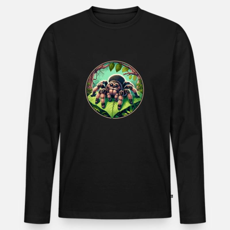 Vogelspinne - Männer Premium Bio Langarmshirt - Schwarz