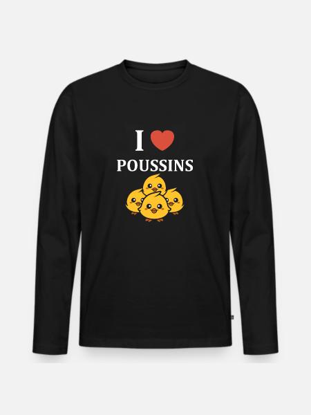 Humour bébé poussin - T-shirt manches longues Premium bio Homme - noir