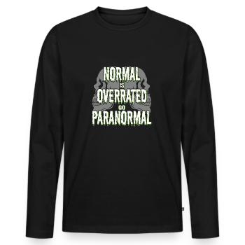 Normal Is Overrated Paranormal Ghost Investigator - T-shirt manches longues Premium bio Homme - noir - Devant - Nico (187cm)