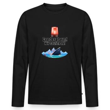 Genderalarm - Männer Premium Bio Langarmshirt - Schwarz - Vorne - Nico (187cm)