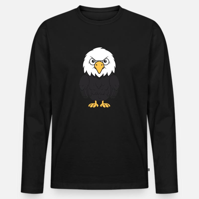 Adler-Vogel - Männer Premium Bio Langarmshirt - Schwarz