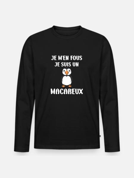 macareux - T-shirt manches longues Premium bio Homme - noir