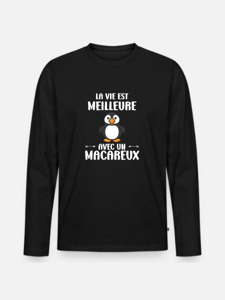 macareux - T-shirt manches longues Premium bio Homme - noir