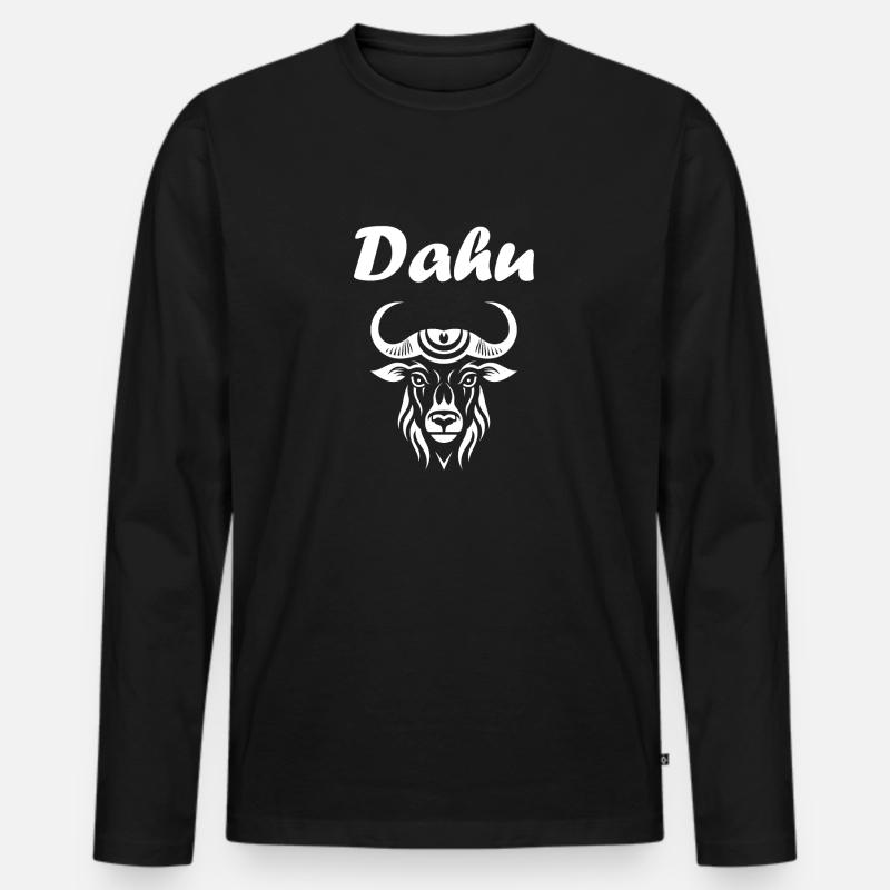 Dahu - Männer Premium Bio Langarmshirt - Schwarz