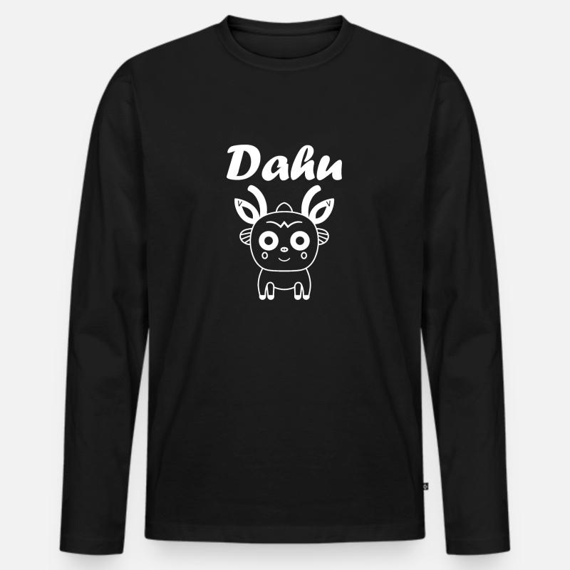 Dahu - Männer Premium Bio Langarmshirt - Schwarz