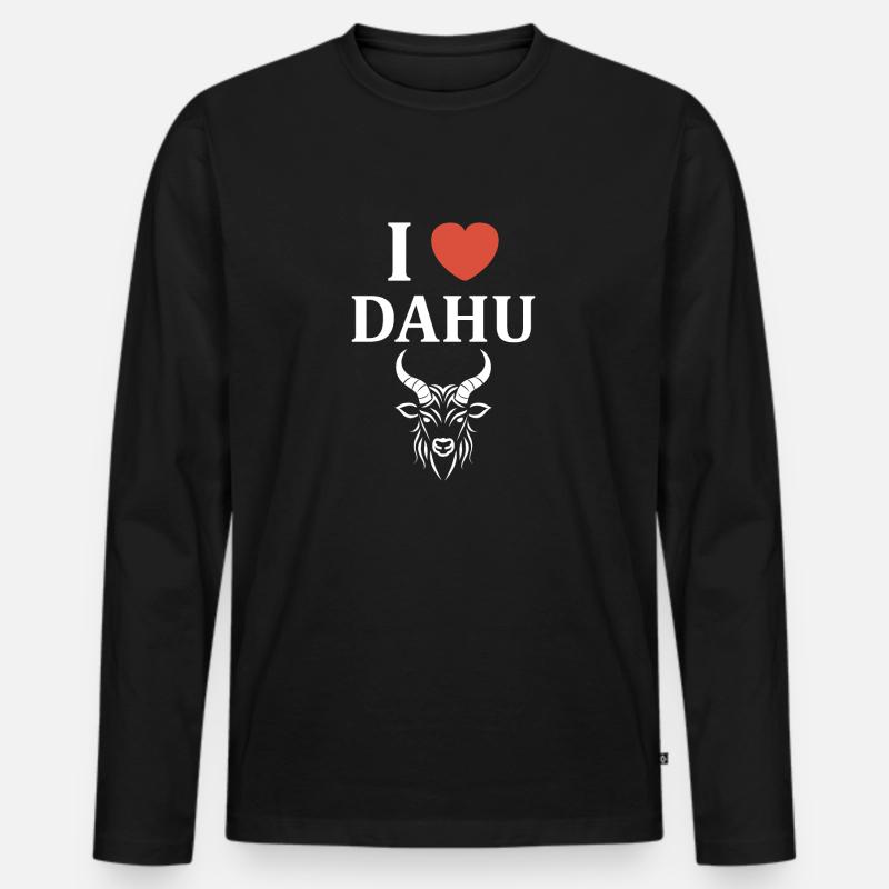 Dahu - Männer Premium Bio Langarmshirt - Schwarz