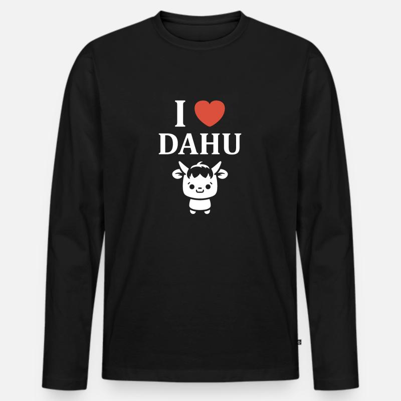Dahu - Männer Premium Bio Langarmshirt - Schwarz