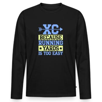 Funny XC Running Gift XC Runner Edition - Men's Premium Organic Long Sleeve Shirt - black - Front - Nico (187cm)