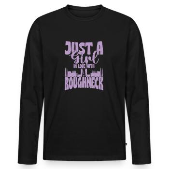 Juste Une Fille Amoureuse D’une Plate-Forme Pétrolière Brute Oilfi - T-shirt manches longues Premium bio Homme - noir - Devant - Nico (187cm)