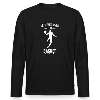I Can't I Basketball Basketball Basketball Fan - Men's Premium Organic Long Sleeve Shirt - black - Front - Nico (187cm)