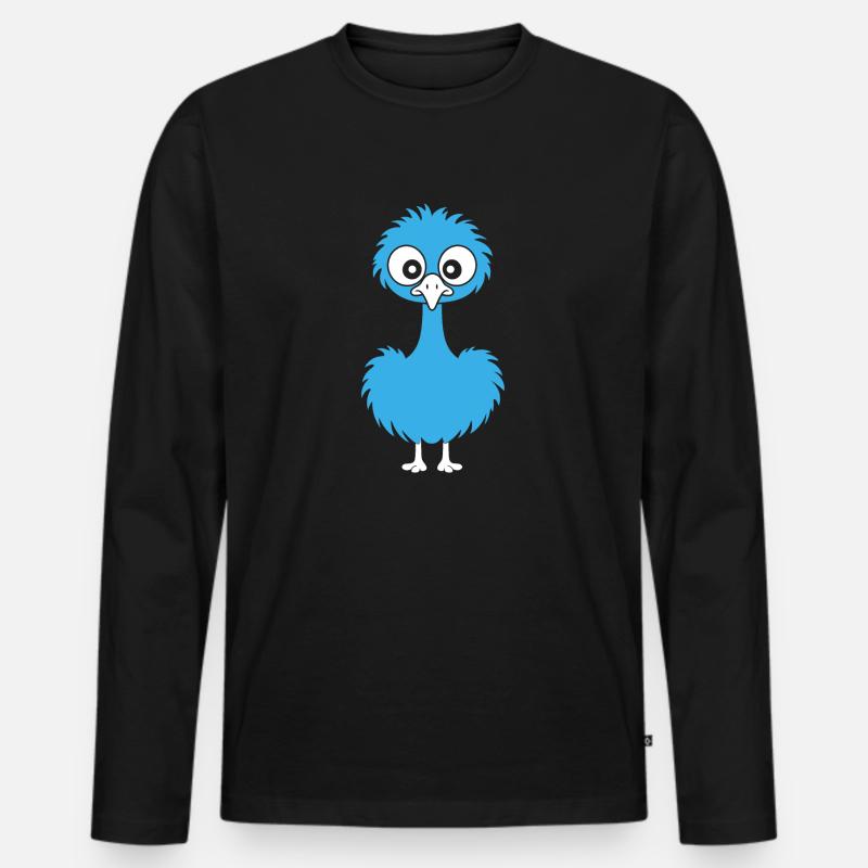 Strauß - Männer Premium Bio Langarmshirt - Schwarz