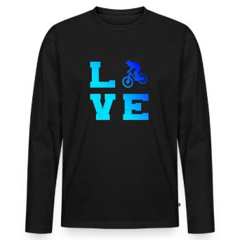 Women's MTB Cycling Cycling Cyclists Men - Men's Premium Organic Long Sleeve Shirt - black - Front - Nico (187cm)