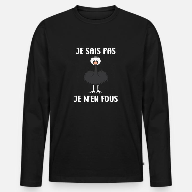 Strauß Zitat - Männer Premium Bio Langarmshirt - Schwarz