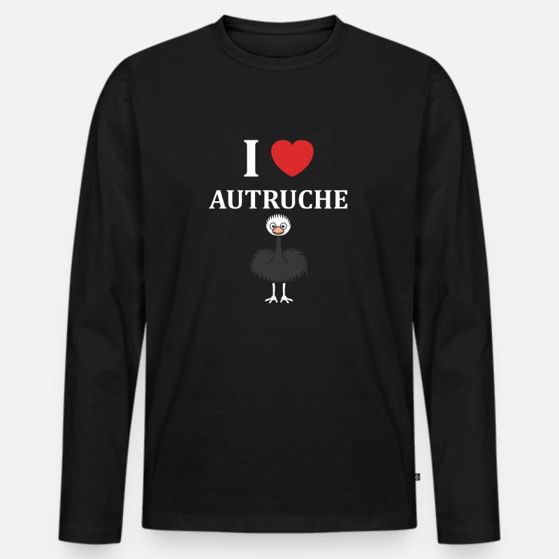 Strauß Zitat - Männer Premium Bio Langarmshirt - Schwarz