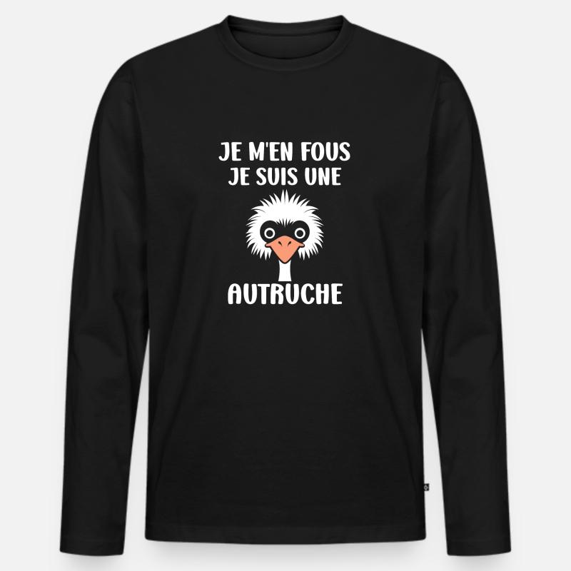 Strauß Zitat - Männer Premium Bio Langarmshirt - Schwarz