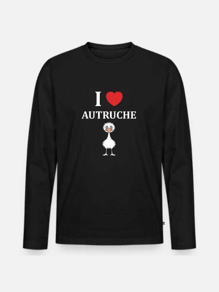 Ostrich Quote - Men's Premium Organic Long Sleeve Shirt - black