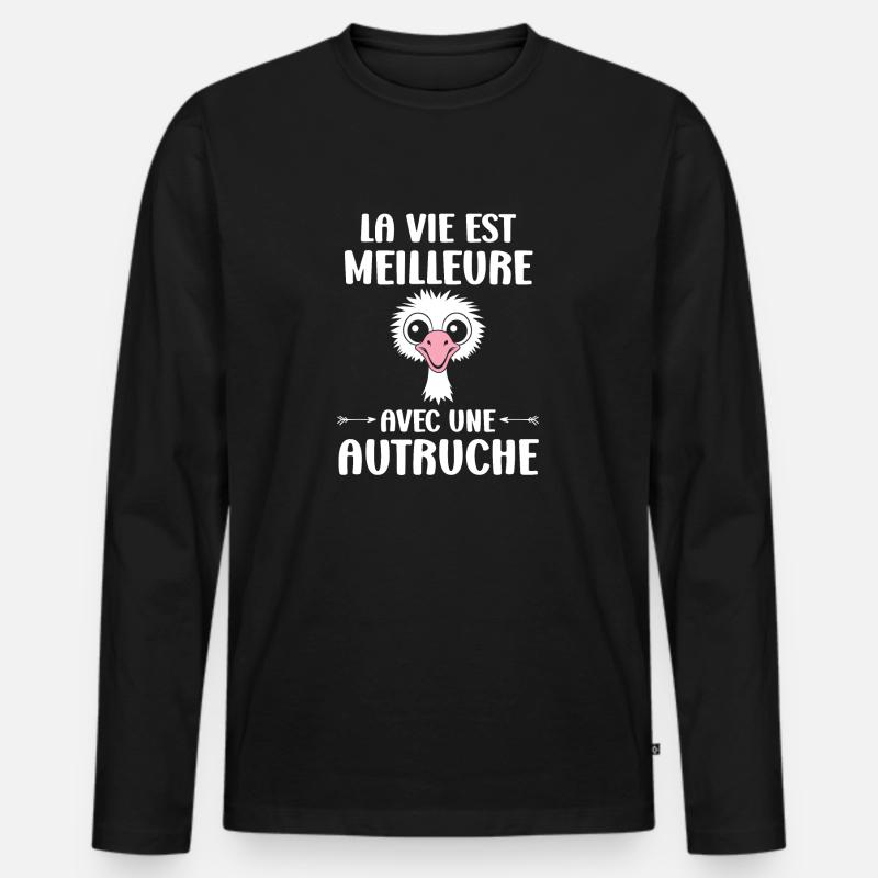Humorvolles Strauß-Zitat - Männer Premium Bio Langarmshirt - Schwarz