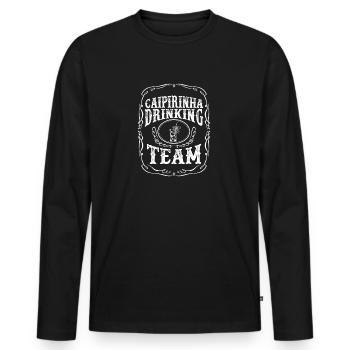 Caipirinha Drinking Team T-Shirt - Lustiger Cocktail - Männer Premium Bio Langarmshirt - Schwarz - Vorne - Nico (187cm)
