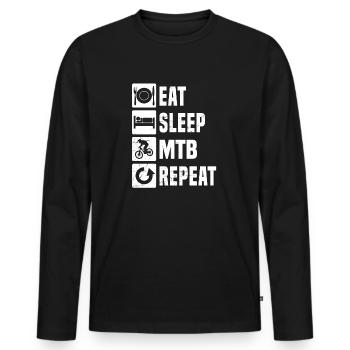 Cyclisme Hommes VTT Vététistes Femmes Cyclisme - T-shirt manches longues Premium bio Homme - noir - Devant - Nico (187cm)