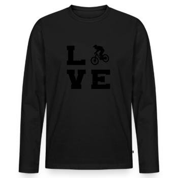 VTT VTT Hommes Femmes VTT - T-shirt manches longues Premium bio Homme - noir - Devant - Nico (187cm)