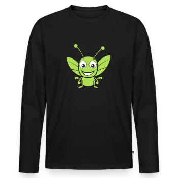 Grasshopper - Men's Premium Organic Long Sleeve Shirt - black - Front - Nico (187cm)