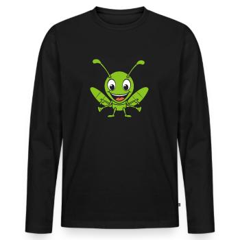 Grasshopper - Men's Premium Organic Long Sleeve Shirt - black - Front - Nico (187cm)