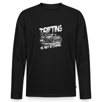 La dérive n’est pas un crime - cadeau d’amoureux de la voiture - T-shirt manches longues Premium bio Homme - noir - Devant - Nico (187cm)
