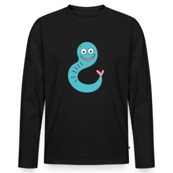 earthworms - Men's Premium Organic Long Sleeve Shirt - black - Front - Nico (187cm)