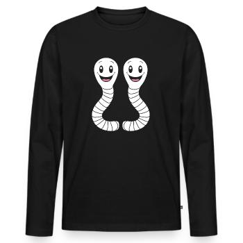 earthworms - Men's Premium Organic Long Sleeve Shirt - black - Front - Nico (187cm)