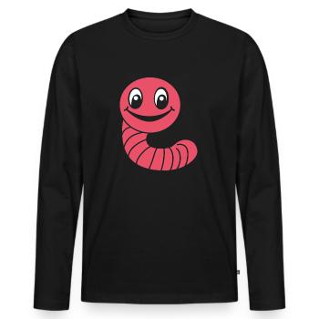 earthworms - Men's Premium Organic Long Sleeve Shirt - black - Front - Nico (187cm)