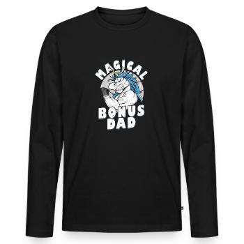 Magical Bonus Dad Adoption Stepfather - Men's Premium Organic Long Sleeve Shirt - black - Front - Nico (187cm)